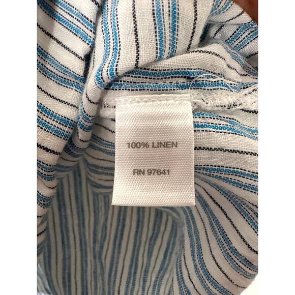 J Jill Perfect Linen Relaxed Tunic Popover Tahitian Teal Womens Size M Petite - Picture 8 of 9